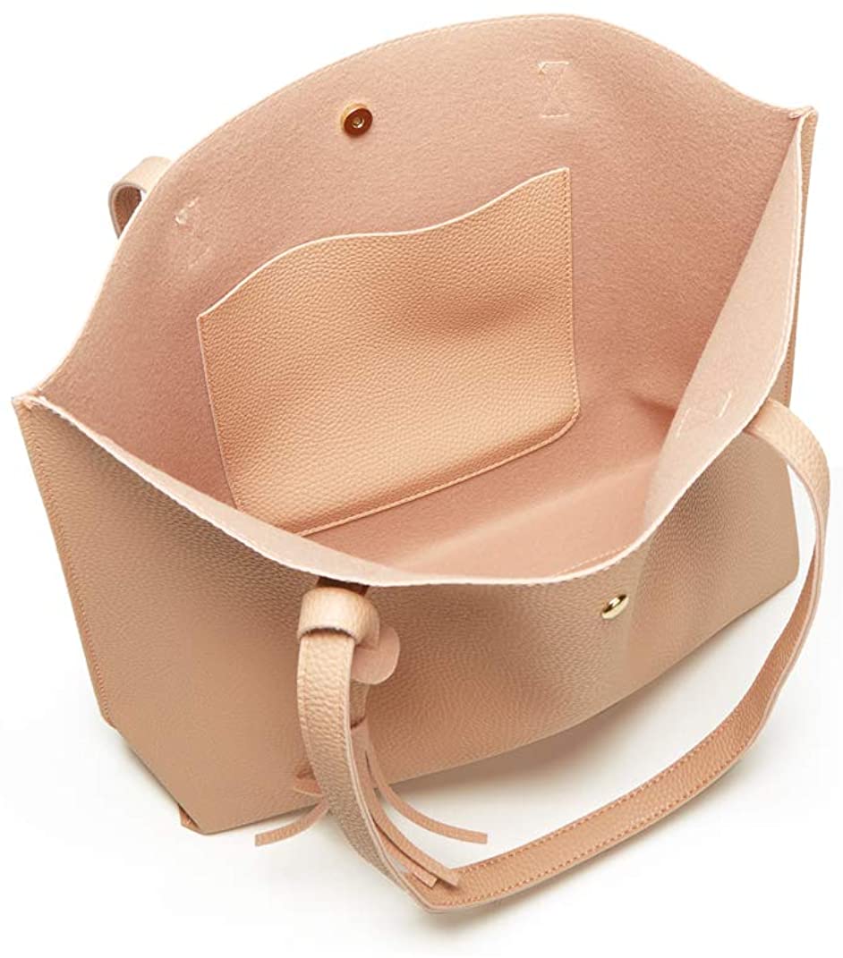 Women's Soft Faux Leather Tote Shoulder Bag from Dreubea, Big Capacity Tassel Handbag