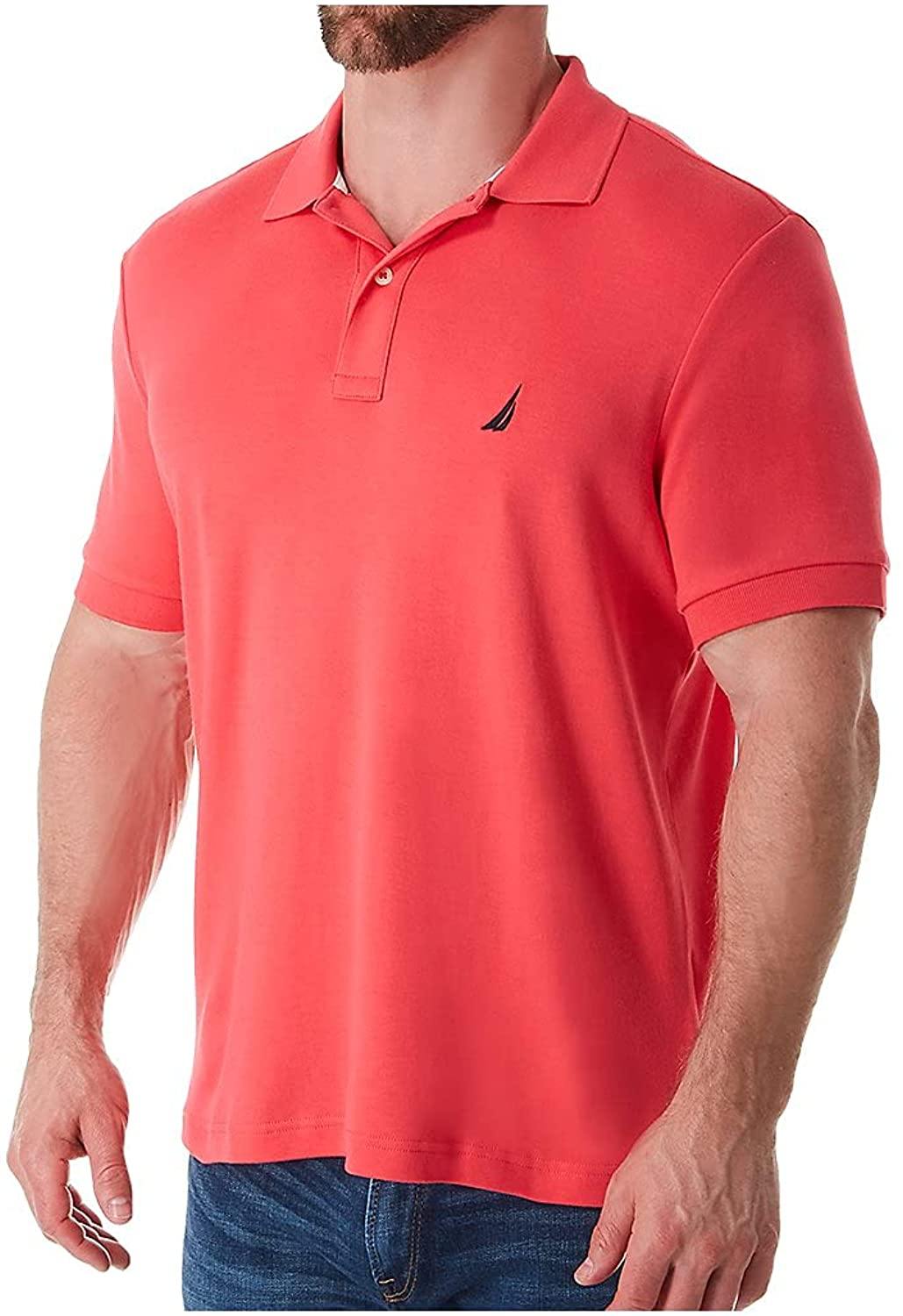 Nautica Men's Classic Fit Short Sleeve Solid Soft Cotton Polo Shirt - JOY2ESpree