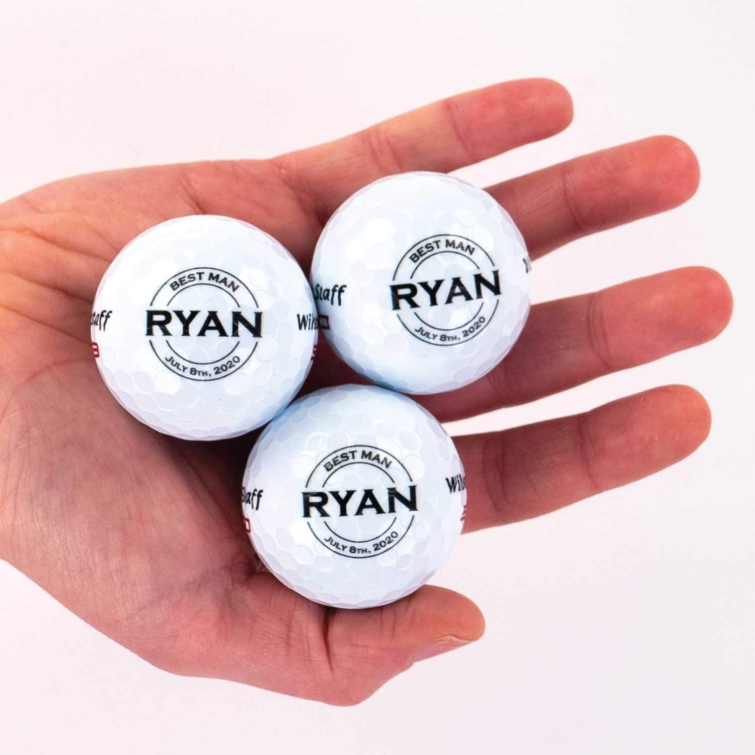 Buffalo BottleCraft Personalized Groomsman Golf Balls, Sleeve of 3, Wilson, Custom Designs for Groomsmen, Best Man, Ushers, Officiants - JOY2ESpree