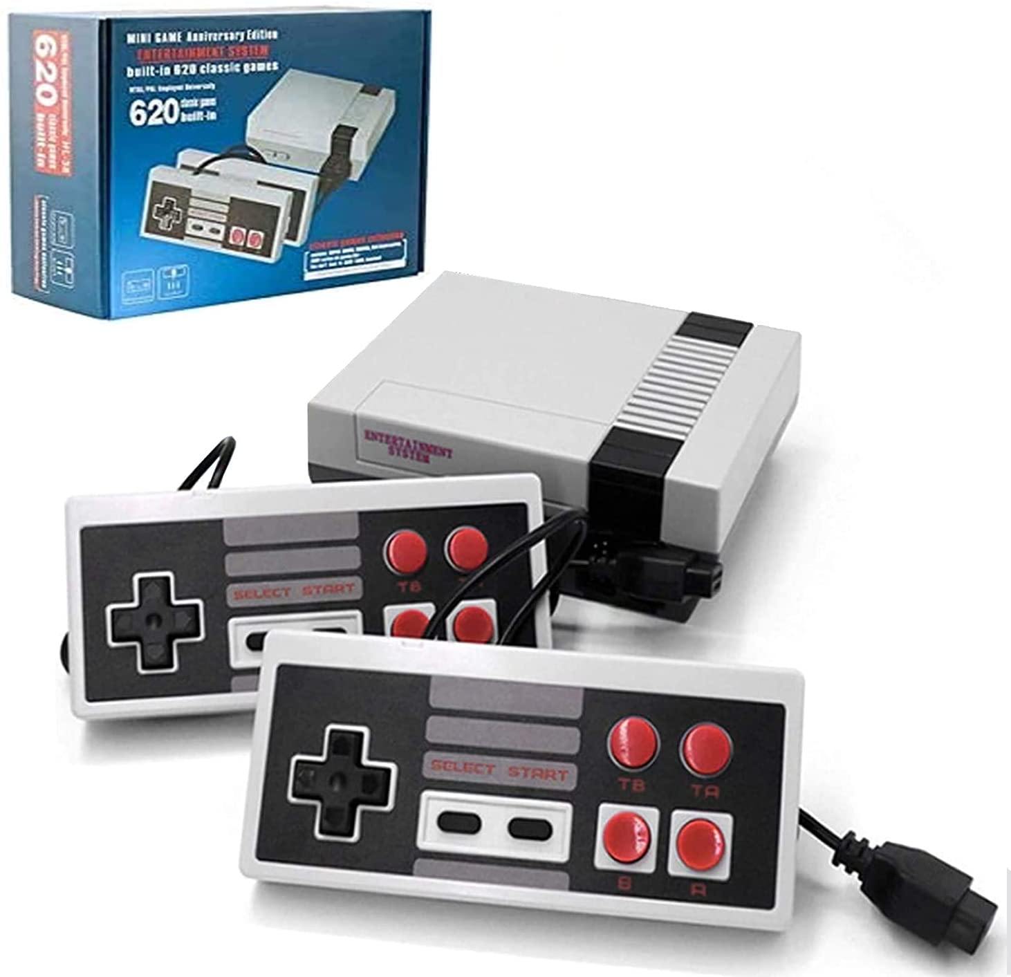 Sorlakar Retro Game Console, AV Output NES Console with Built-in 620 Classic Video Games and 2 Controllers Plug and Play for Kids and Adults (A) - JOY2ESpree