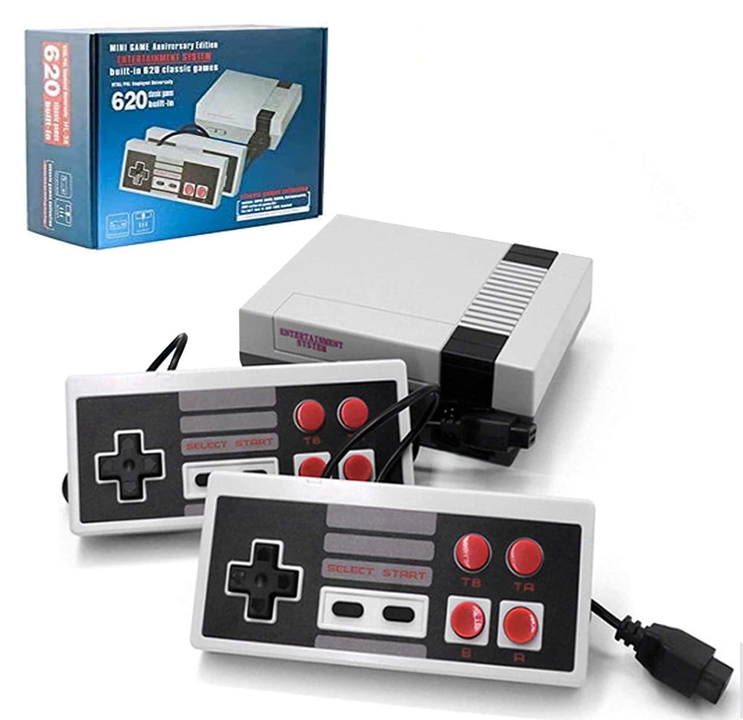 Sorlakar Retro Game Console, AV Output NES Console with Built-in 620 Classic Video Games and 2 Controllers Plug and Play for Kids and Adults (A) - JOY2ESpree