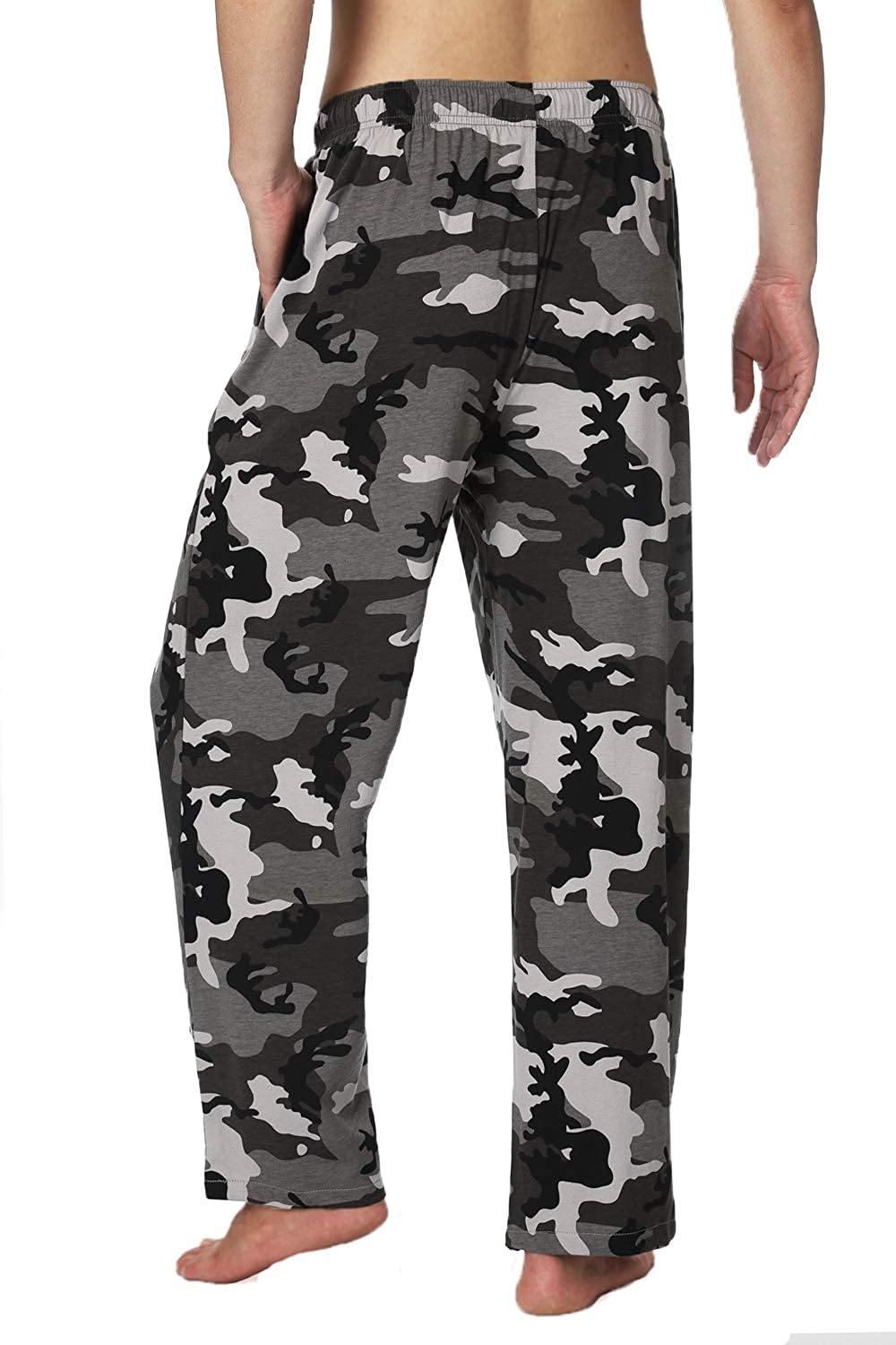 Bintangor Men's Sleep Pajama Pants 100% Cotton Knit Elastic Waistband Lounge Wear Long