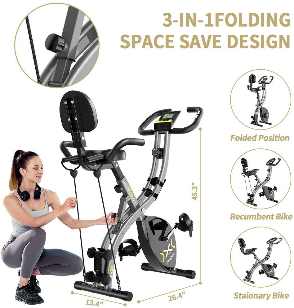 pooboo Folding Magnetic Exercise Bike - JOY2ESpree