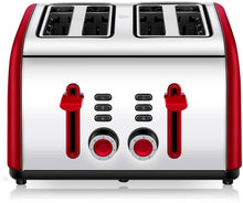 
                        
                          Cargar imagen en el visor de la galería, Toaster 4 Slice, CUSINAID 4 Wide Slots Stainless Steel Toasters with Reheat Defrost Cancel Function, 7-Shade Setting, Blue - JOY2ESpree
                        
                      