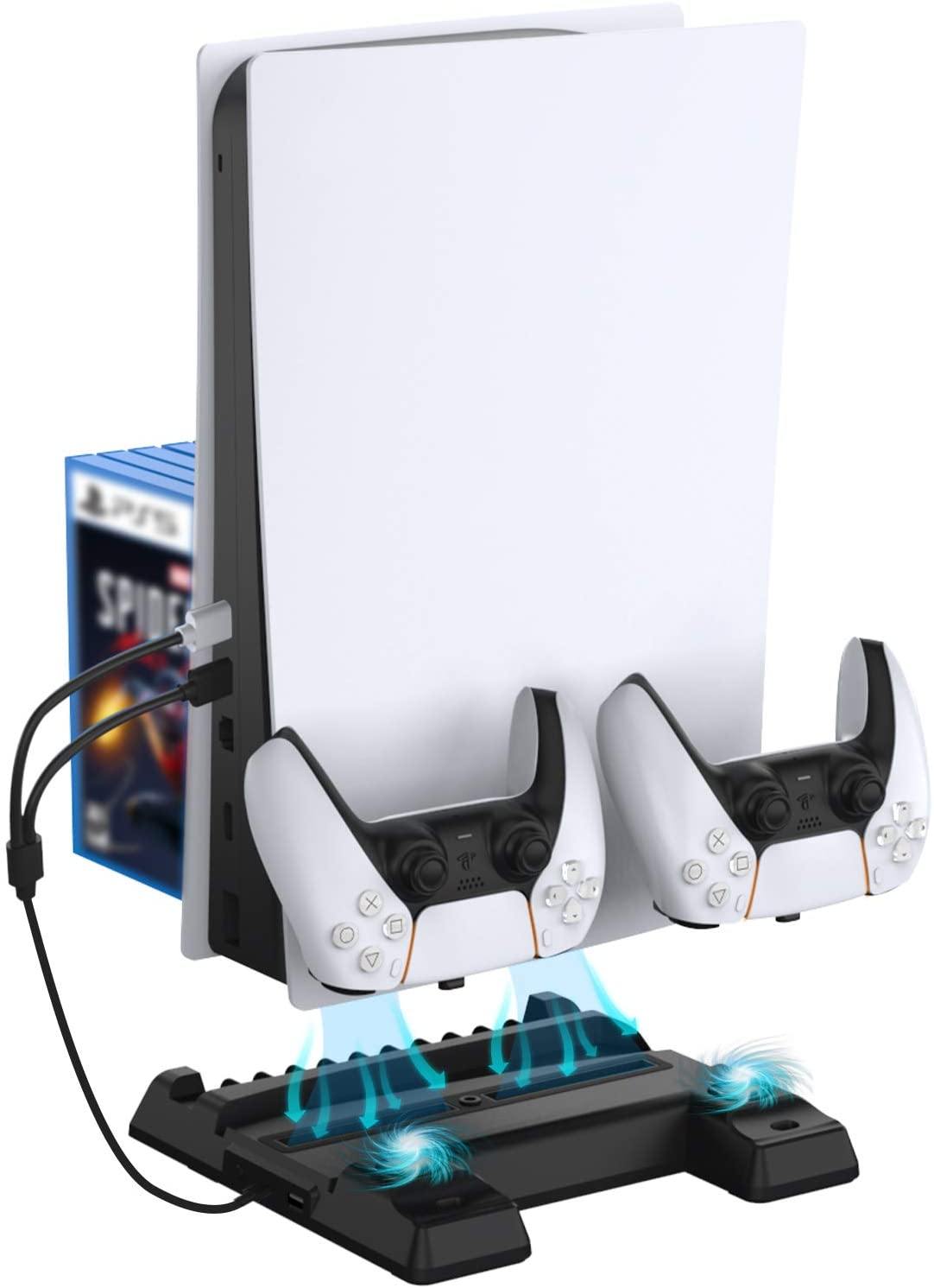 NexiGo PS5 Accessories Stand with Cooling Station for Playstation 5 Disc & Digital Editions - JOY2ESpree