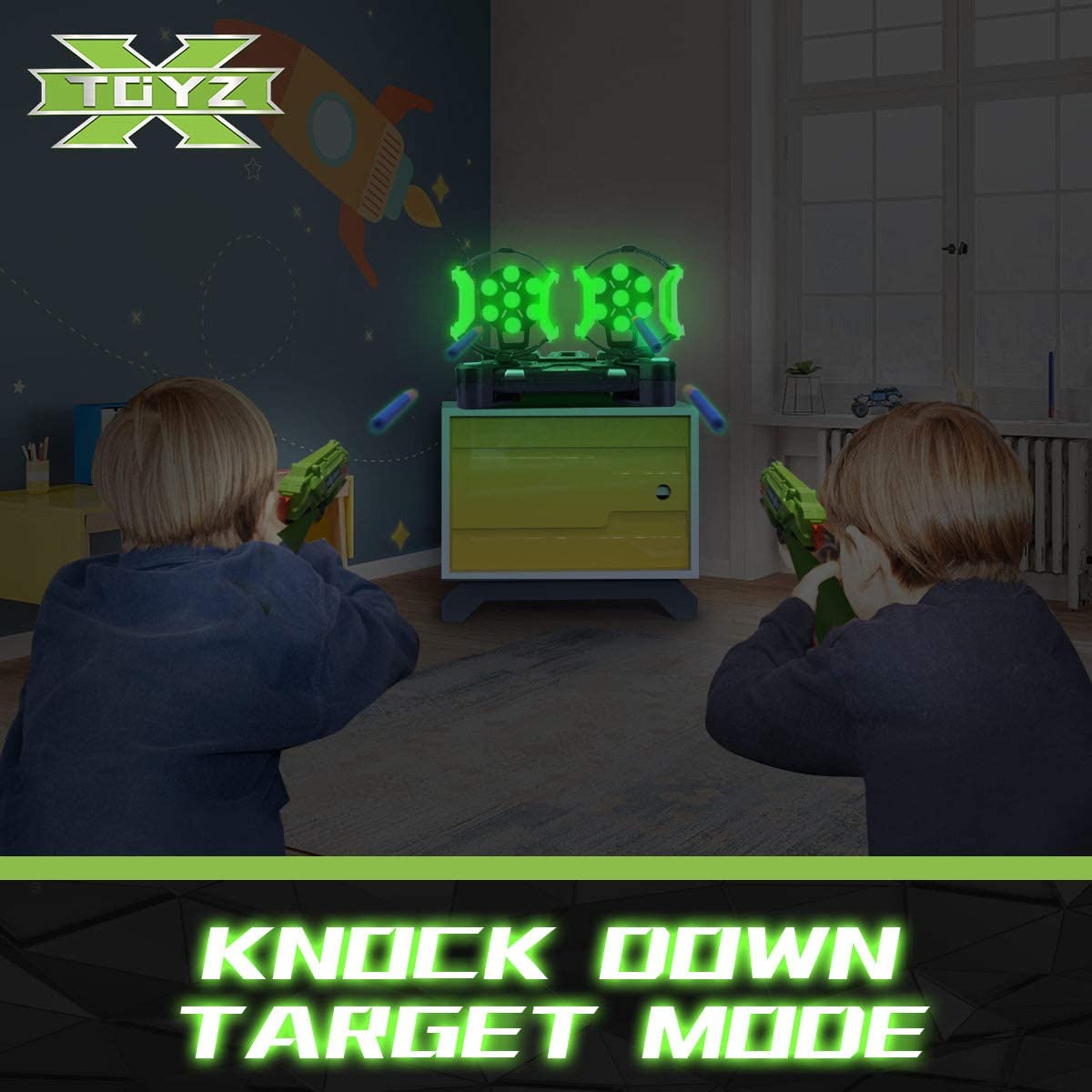 X TOYZ Digital Targets for Nerf Guns - Electronic Running Target Auto Rest for Shooting Practice, Ideal Gift for Kids, Boys & Girls (V2)