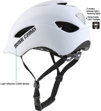 
                        
                          गैलरी व्यूवर में इमेज लोड करें, BASE CAMP Adult Bike Helmet with Rear Light for Urban Commuter Adjustable M Size
                        
                      