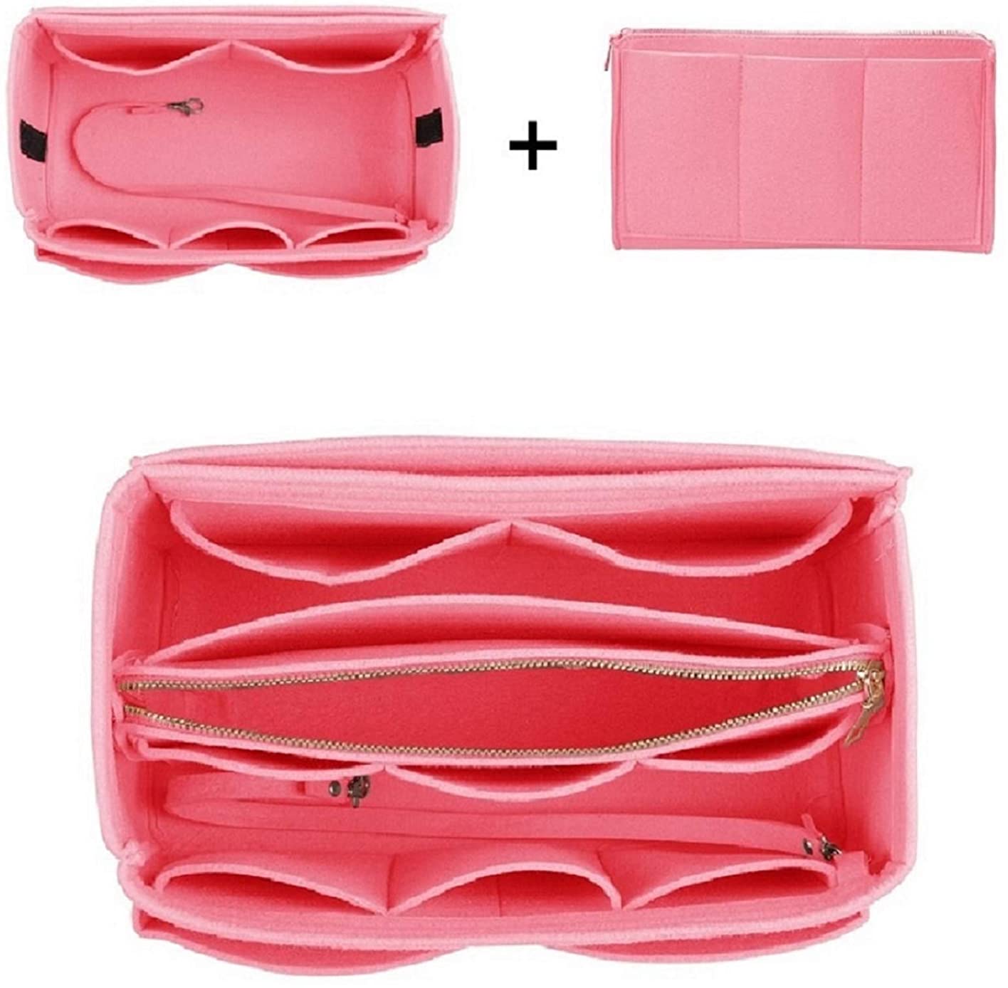 Purse Organizer Insert, Felt Bag organizer with zipper, Handbag & Tote Shaper, For Speedy Neverfull Tote, 5 Sizes
