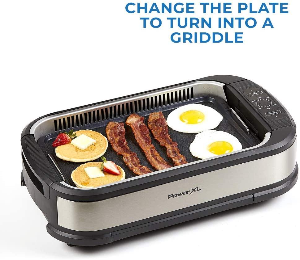 PowerXL Smokeless Grill with Tempered Glass Lid with Interchanable Griddle Plate - JOY2ESpree