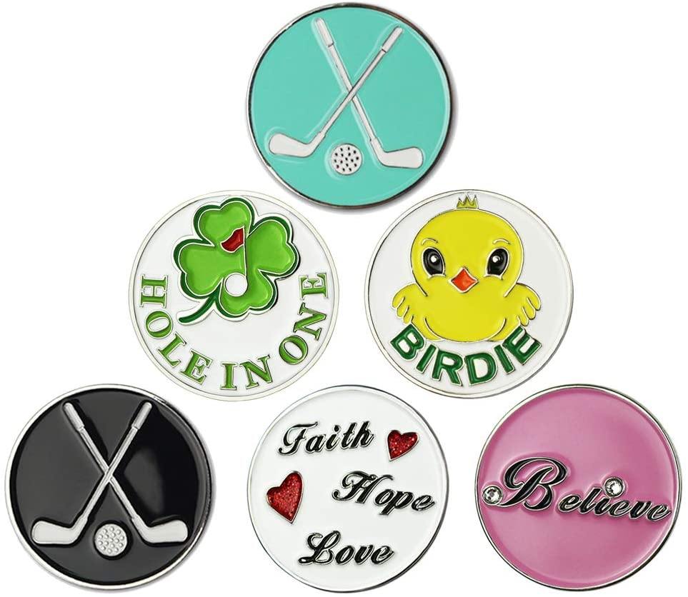 GOLTERS Golf Ball Markers Golf Markers Golf Gifts Clips Pack of 6 - JOY2ESpree