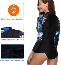 
                        
                          將圖片載入圖庫檢視器 CharmLeaks Women's Long Sleeve Rashguard UPF 50 Sun Protection Swimsuit Top Striped Swim Shirts
                        
                      