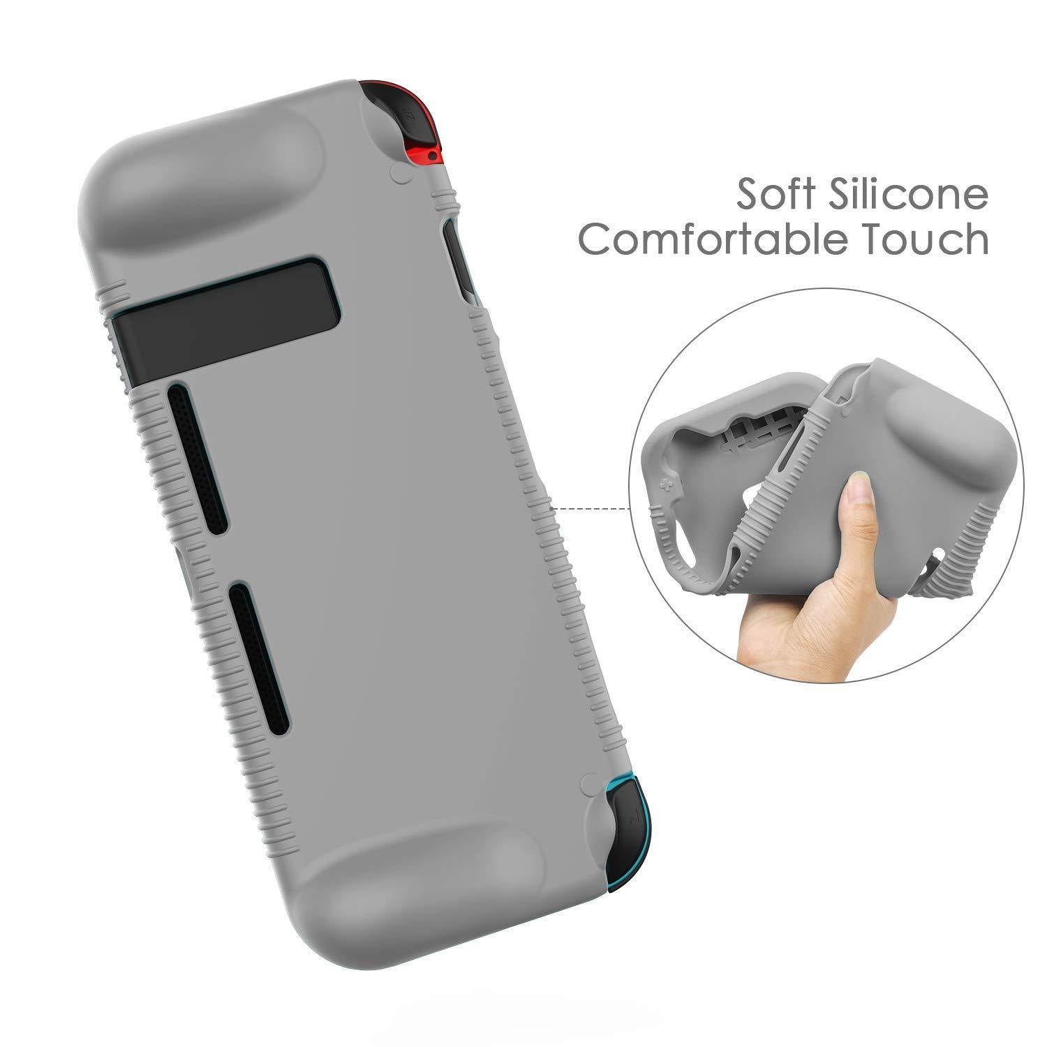 Semeving for Nintendo Switch Case with Tempered Glass Screen Protector for Boy/Girl/Men/Woman/Kids(Black with Screen Protector) … - JOY2ESpree