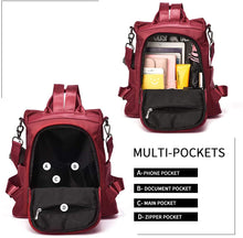 
                        
                          Load image into Gallery viewer, Women Backpack Purse Waterproof Nylon Anti-theft Rucksack Lightweight Shoulder Bag
                        
                      