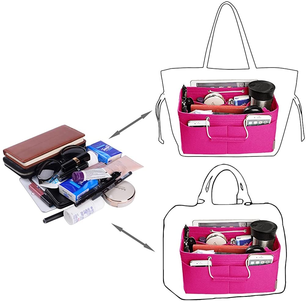 Purse Organizer, Multi-Pocket Felt Handbag Organizer, Purse Organizer Insert with Handles, Medium, Large, X-Large