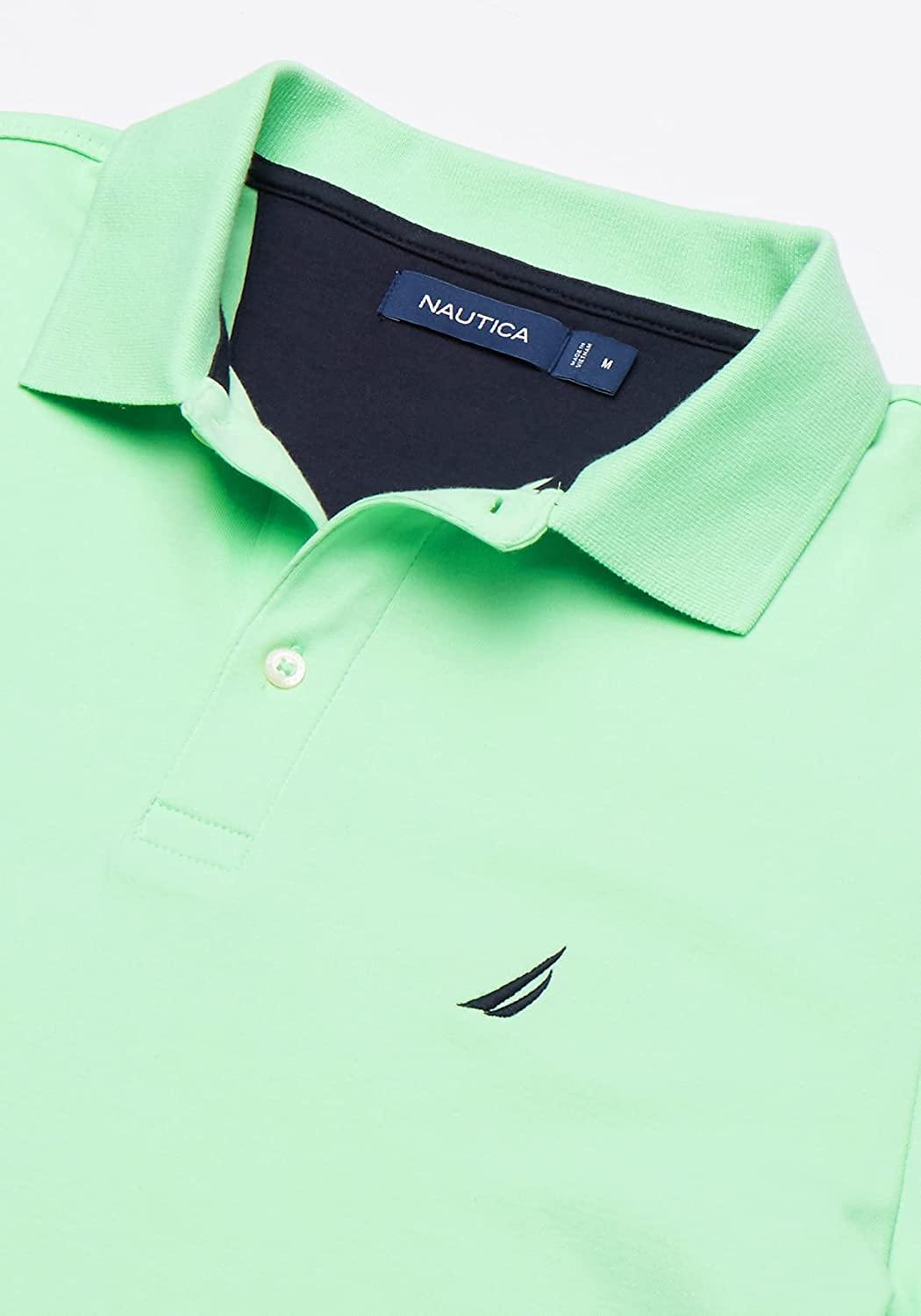 Nautica Men's Classic Fit Short Sleeve Solid Soft Cotton Polo Shirt - JOY2ESpree