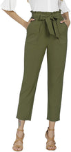 
                        
                          Load image into Gallery viewer, Freeprance Women's Pants Casual Trouser Paper Bag Pants Elastic Waist Slim Pockets
                        
                      