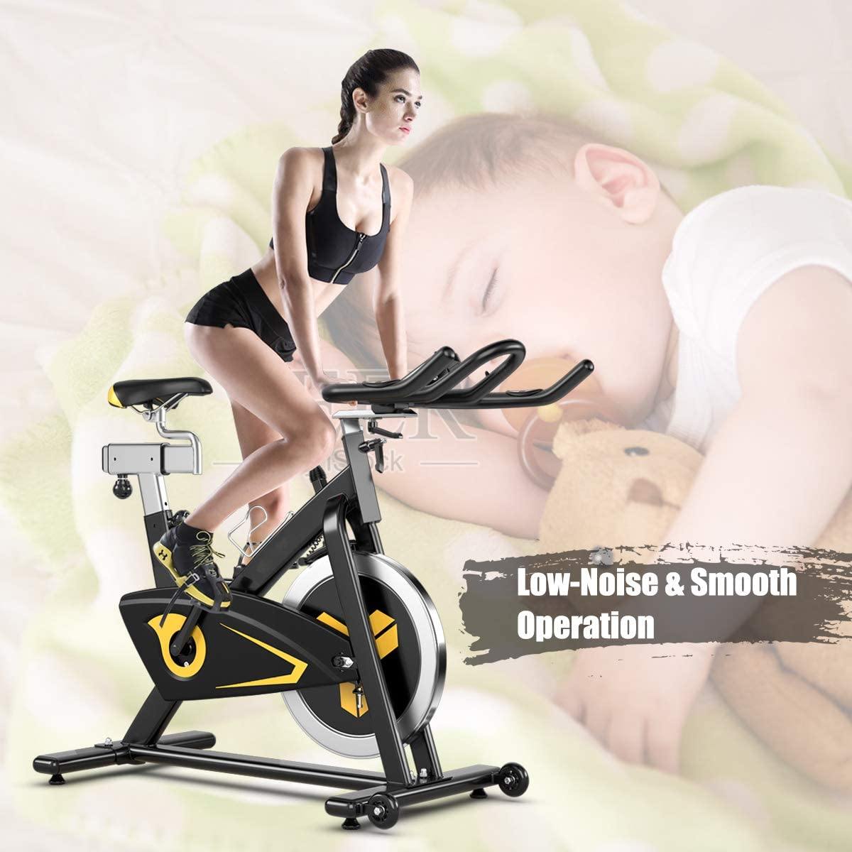 GYMAX Indoor Stationary Bike, 30LBS Flywheel Magnetic Cycling Bike with LCD Monitor - JOY2ESpree