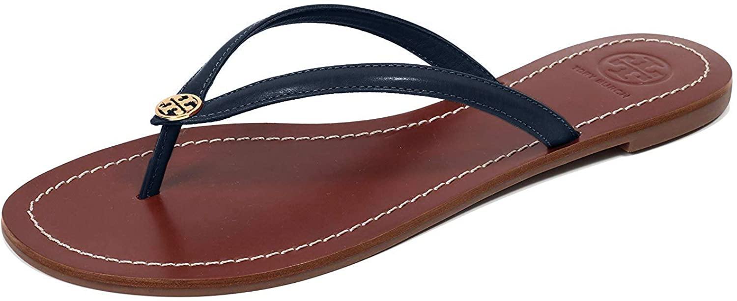 Tory Burch Womens Terra Thong Leather Open Toe Casual Slide Sandals - JOY2ESpree