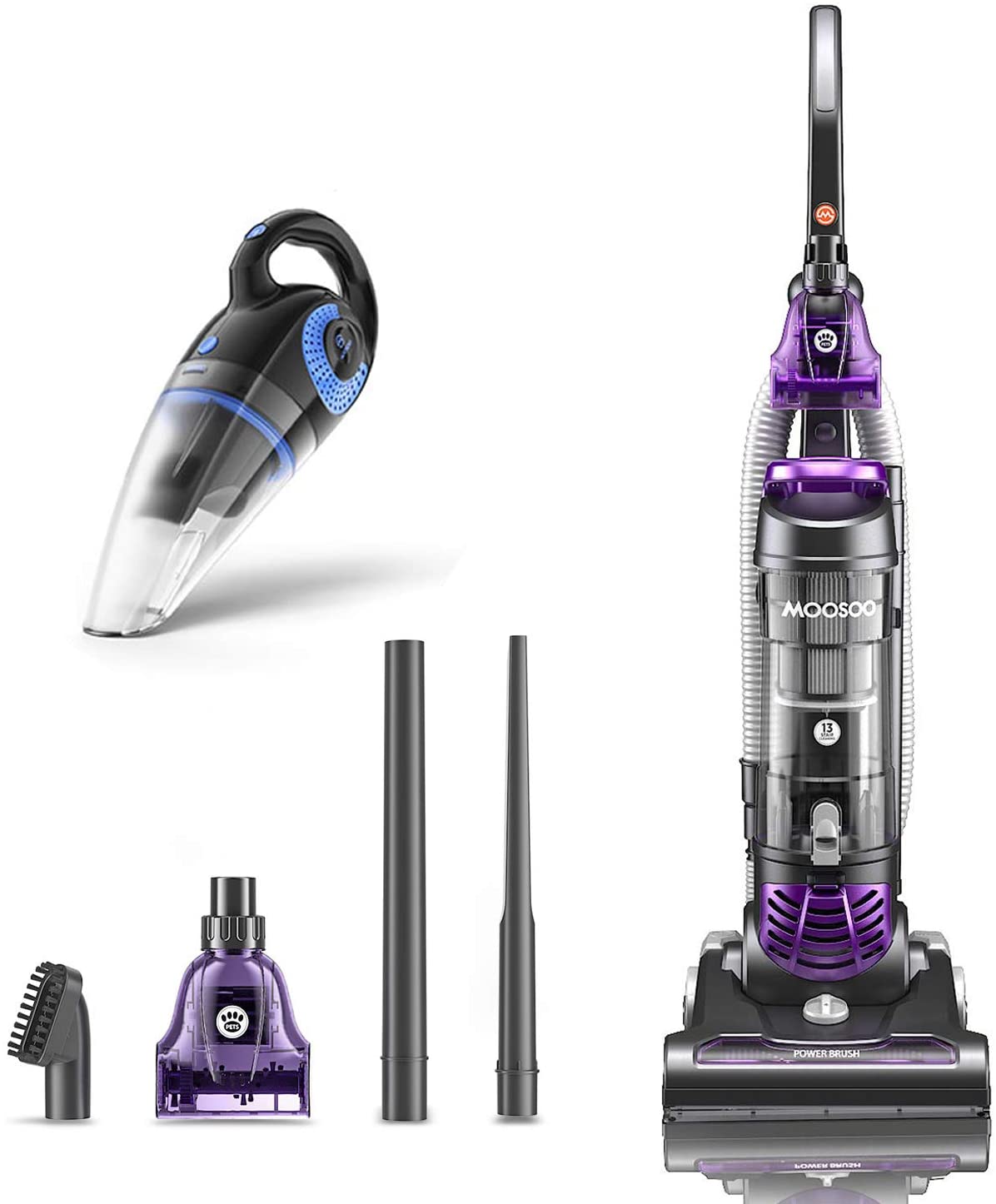 MOOSOO Powerful Pet Upright Vacuum Cleaner, 1400W Powerful Suction and HEPA Media Filtration - JOY2ESpree