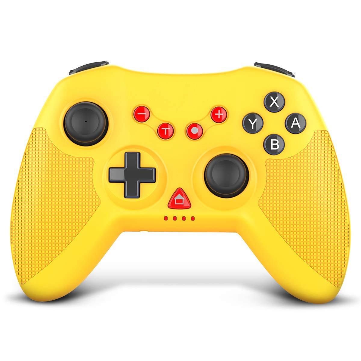 STOGA Wireless Controller for Switch, Proslife Gamepad Joystick with Auto Turbo, 6-Axis Gyro, Replacement for Nintendo Switch controller, Yellow - JOY2ESpree