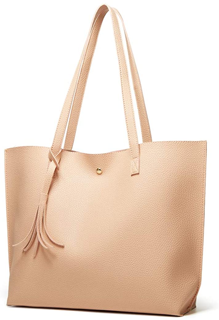 Women's Soft Faux Leather Tote Shoulder Bag from Dreubea, Big Capacity Tassel Handbag