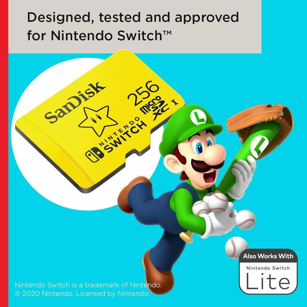 SanDisk 256GB microSDXC Card, Licensed for Nintendo Switch - SDSQXAO-256G-GNCZN - JOY2ESpree