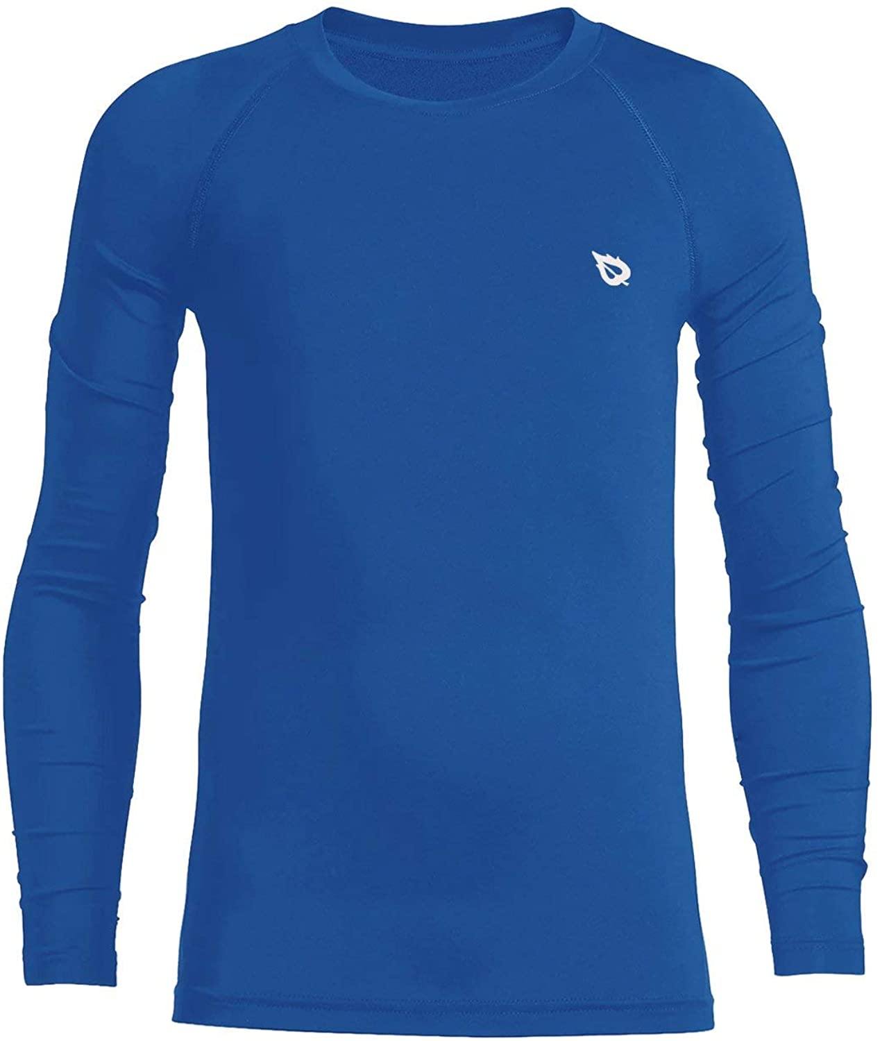BALEAF Youth Boys'/Girls' Thermal Compression Sports Shirts Long Sleeve Fleece Base Layer Crew Neck