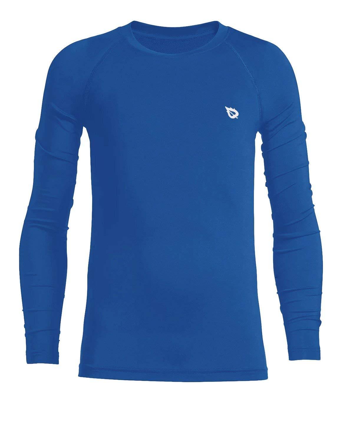 BALEAF Youth Boys'/Girls' Thermal Compression Sports Shirts Long Sleeve Fleece Base Layer Crew Neck