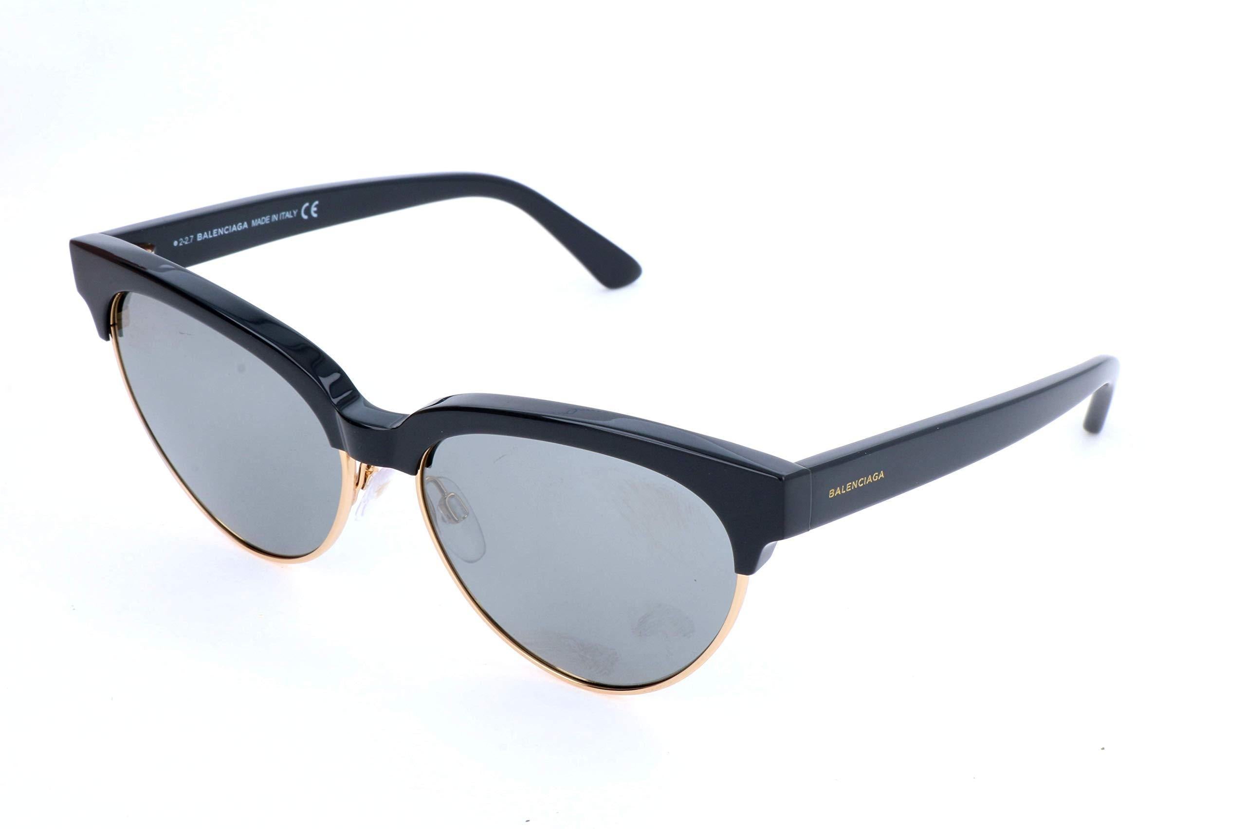 Balenciaga BA0127 Dark Grey/Yellow Gold/Smoke Flash Lens One Size