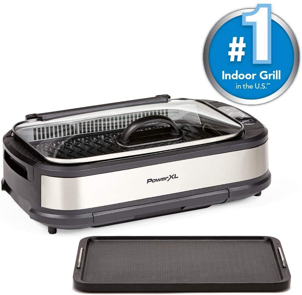 PowerXL Smokeless Grill with Tempered Glass Lid with Interchanable Griddle Plate - JOY2ESpree