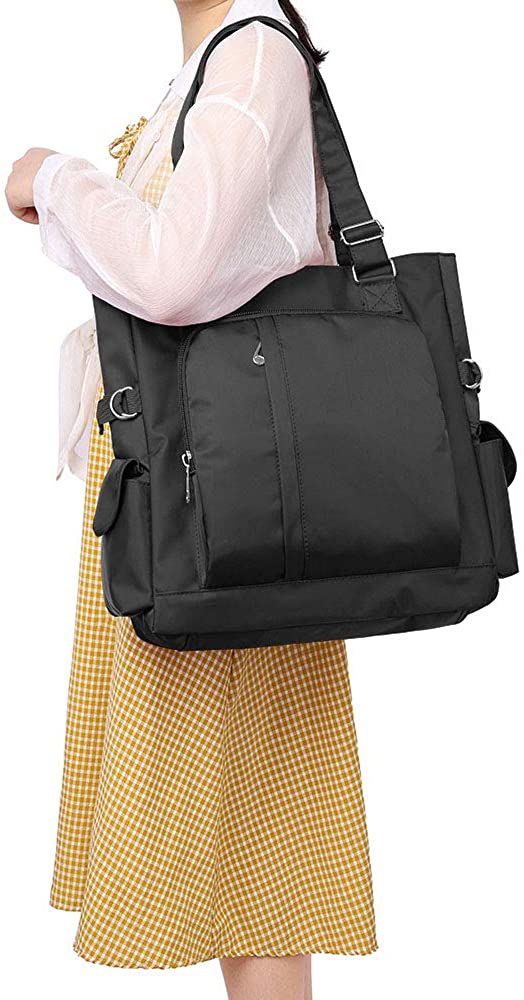 Canvas Tote Bag Waterproof Nylon Multi Pocket Shoulder Bags Laptop Work Bag Teacher Purse and Handbags for Women & Men