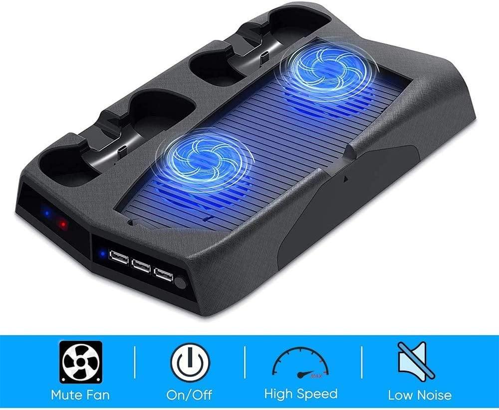 Vertical Stand with Cooling Fan, for PS5 and Playstation 5 Digital Edition Console - JOY2ESpree