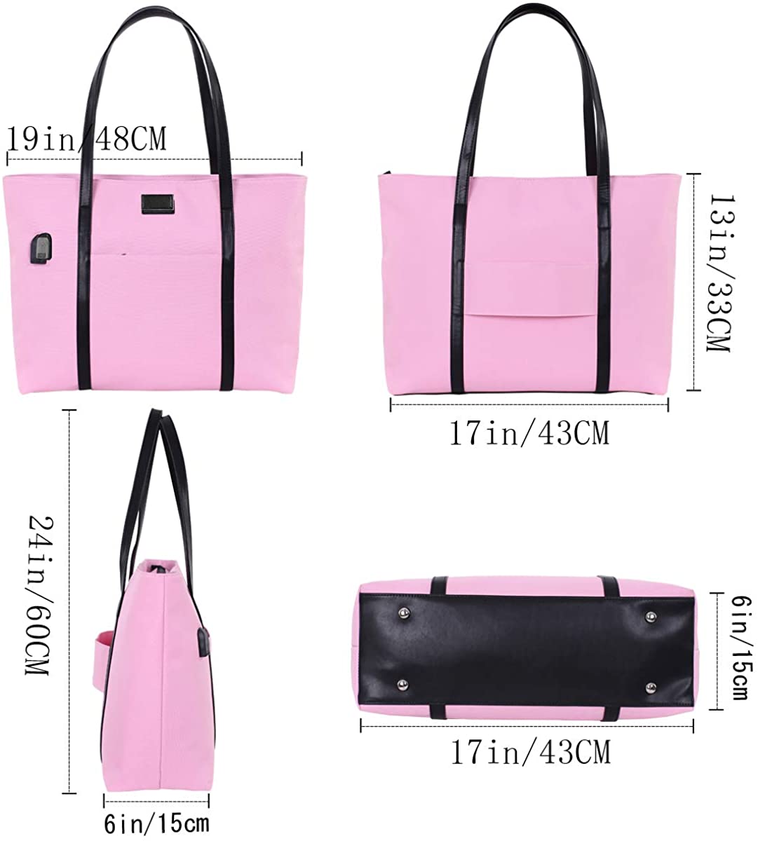 Laptop Tote Purse Large, Business Women Work Bag Teacher Tote Bag Many Pockets