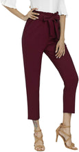 
                        
                          Load image into Gallery viewer, Freeprance Women's Pants Casual Trouser Paper Bag Pants Elastic Waist Slim Pockets
                        
                      