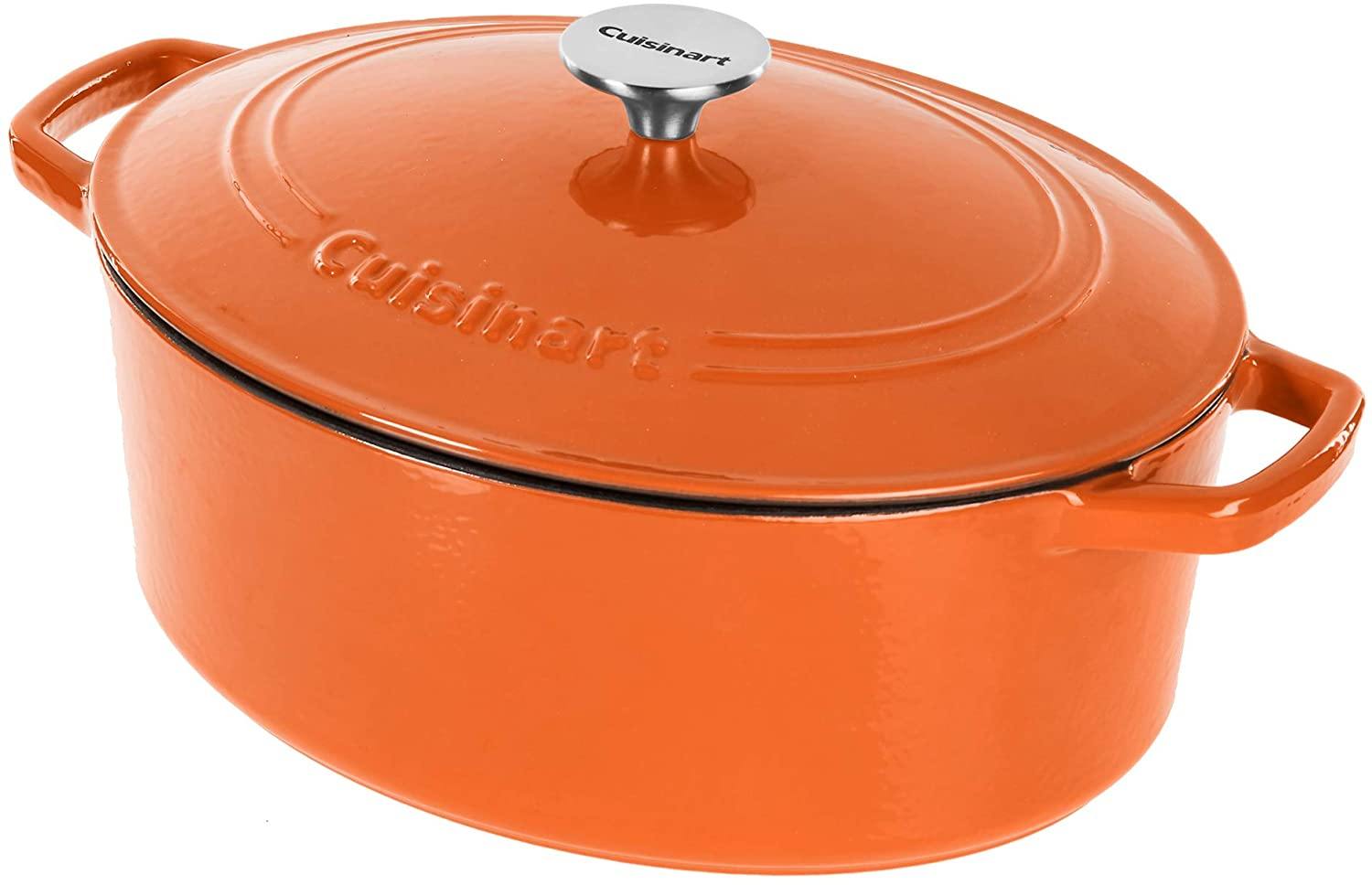 Cuisinart Cast Iron Casserole, Terracotta Orange, 5.5 Quart - JOY2ESpree