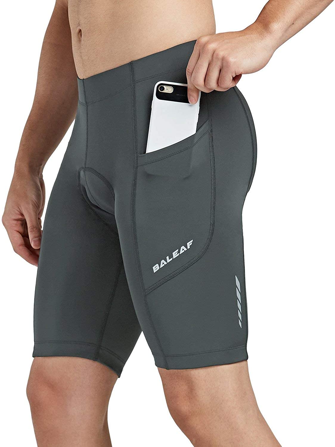 BALEAF Men's Bike Shorts Padded Cycling Bicycle Road Bike Tights Biker Pockets UPF 50+