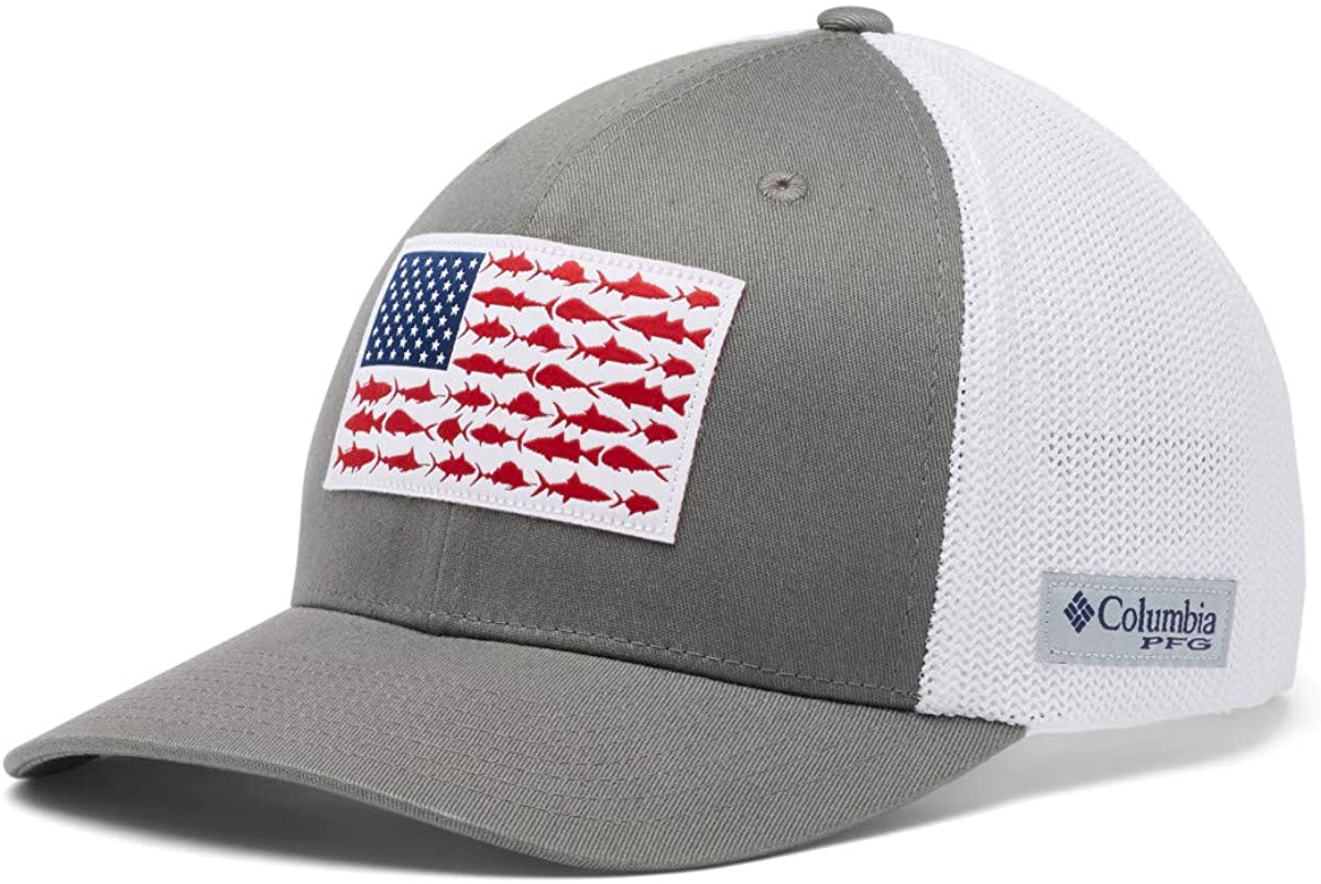 Columbia Unisex-Adult PFG Mesh Fish Flag Ball Cap