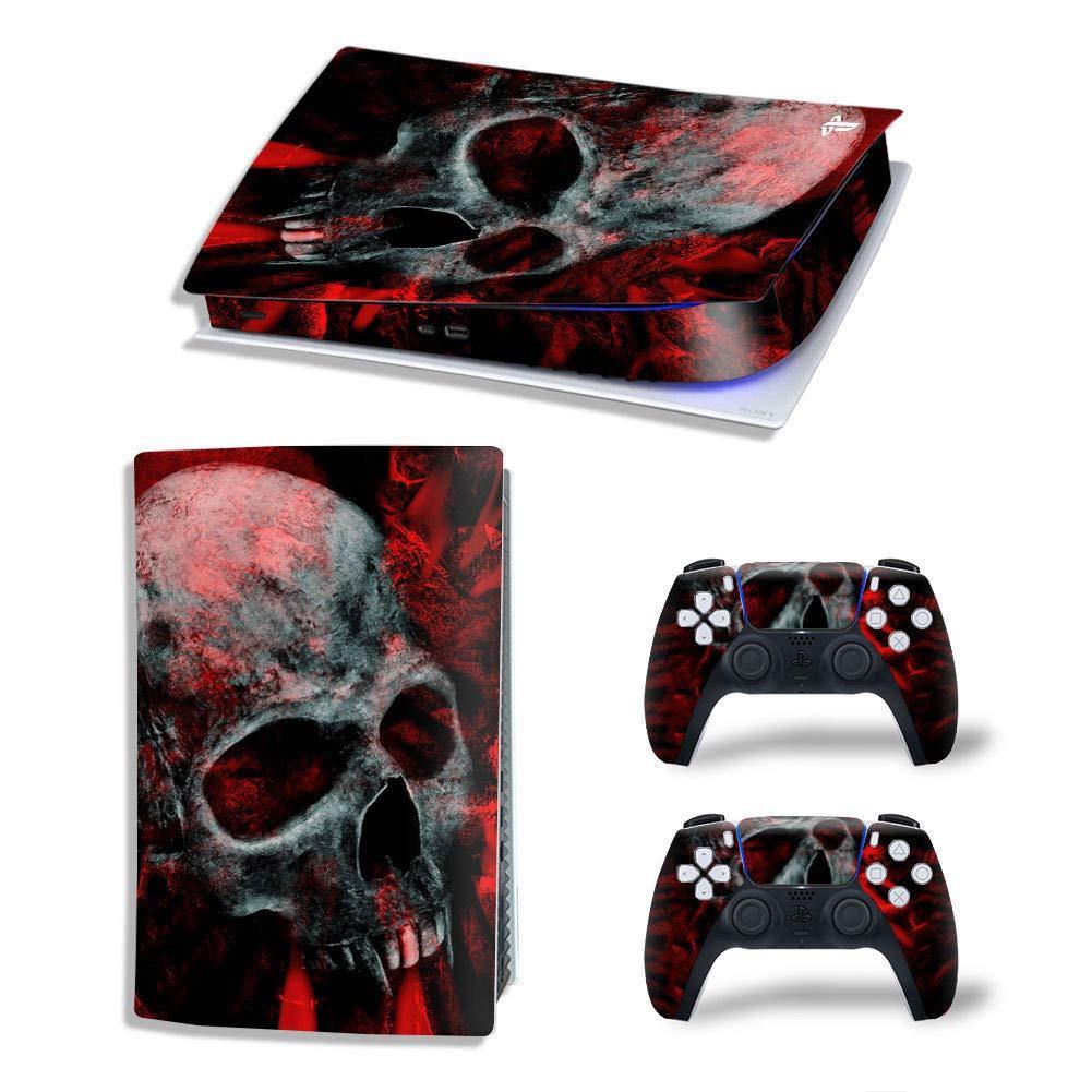 PS5 Skin Stickers Decal Full Body Vinyl Cover for Playstation 5 Console and Controllers (Digital Edition, Blood Skull) - JOY2ESpree
