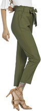 
                        
                          Load image into Gallery viewer, Freeprance Women's Pants Casual Trouser Paper Bag Pants Elastic Waist Slim Pockets
                        
                      
