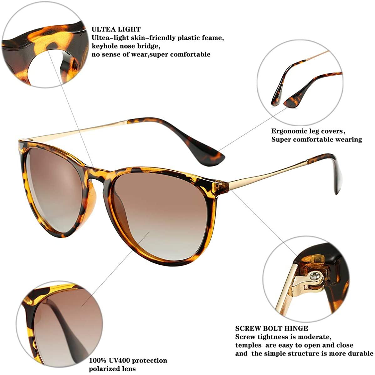 SUNGVG Polarized Sunglasses for Women Classic Round Retro Sun Glasses - JOY2ESpree