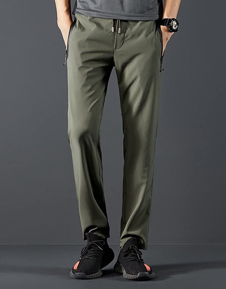 Rdruko Men's Jogger Casual Pants Lightweight Breathable Quick Dry Hiking Running Outdoor Sports Pants