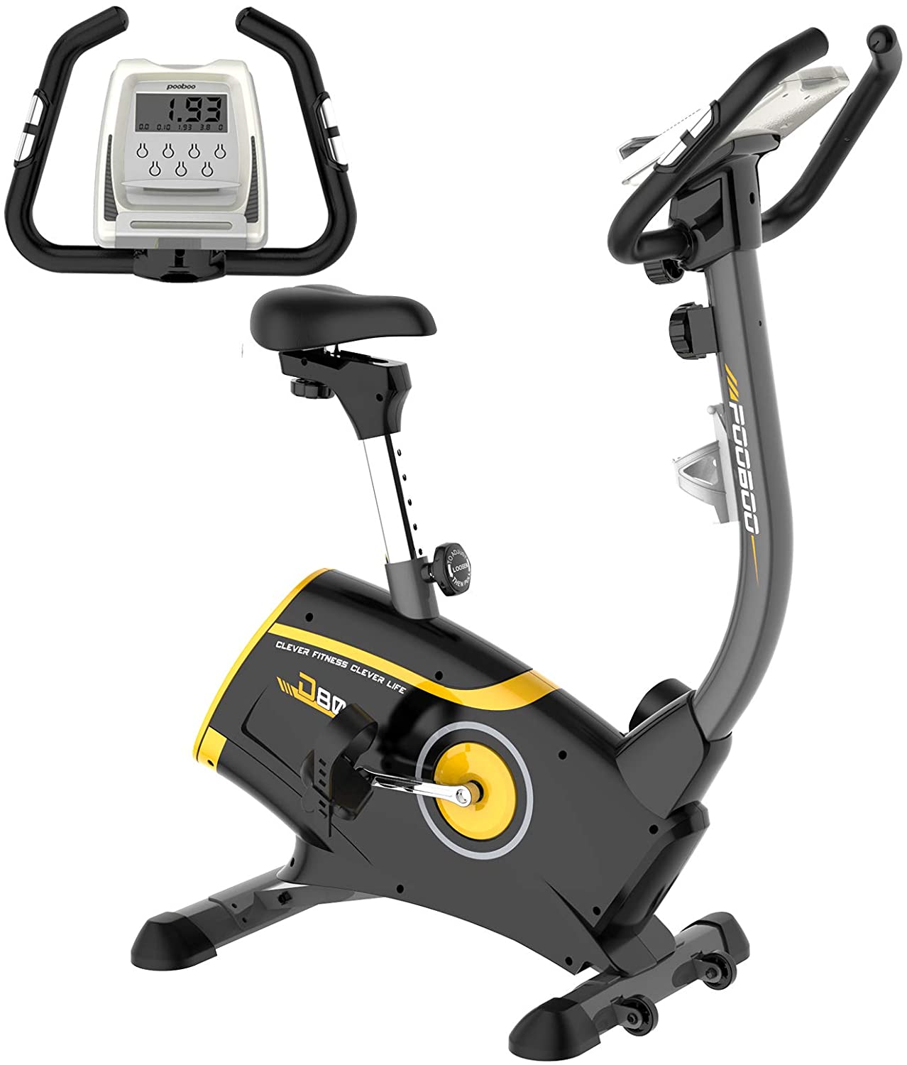 JKANGFIT Exercise Bike Stationary Bikes with 8-Level Magnetic Resistance and LCD Monitor, Indoor Cycling Bike 300 LB Capacity Upright Workout Bike - JOY2ESpree
