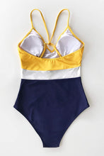 
                        
                          Cargar imagen en el visor de la galería, CUPSHE Women's One Piece Swimsuit V Neck Cross Back Color Block Beach Swimwear Bathing Suits - JOY2ESpree
                        
                      