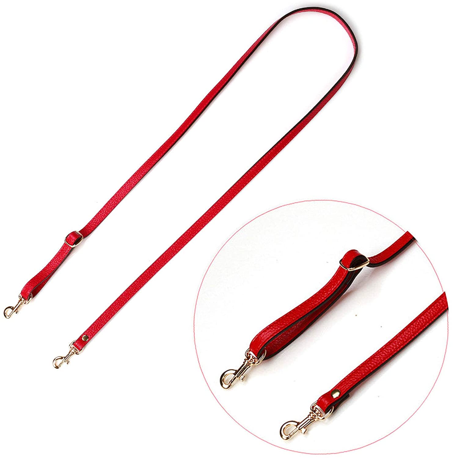 VanEnjoy Adjustable Genuine Leather Crossbody Straps Replacement - Width 1/2“, Length 25”-51”