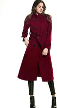 
                        
                          Load image into Gallery viewer, Escalier Women's Wool Trench Coat Winter Double-Breasted Jacket with Belts
                        
                      