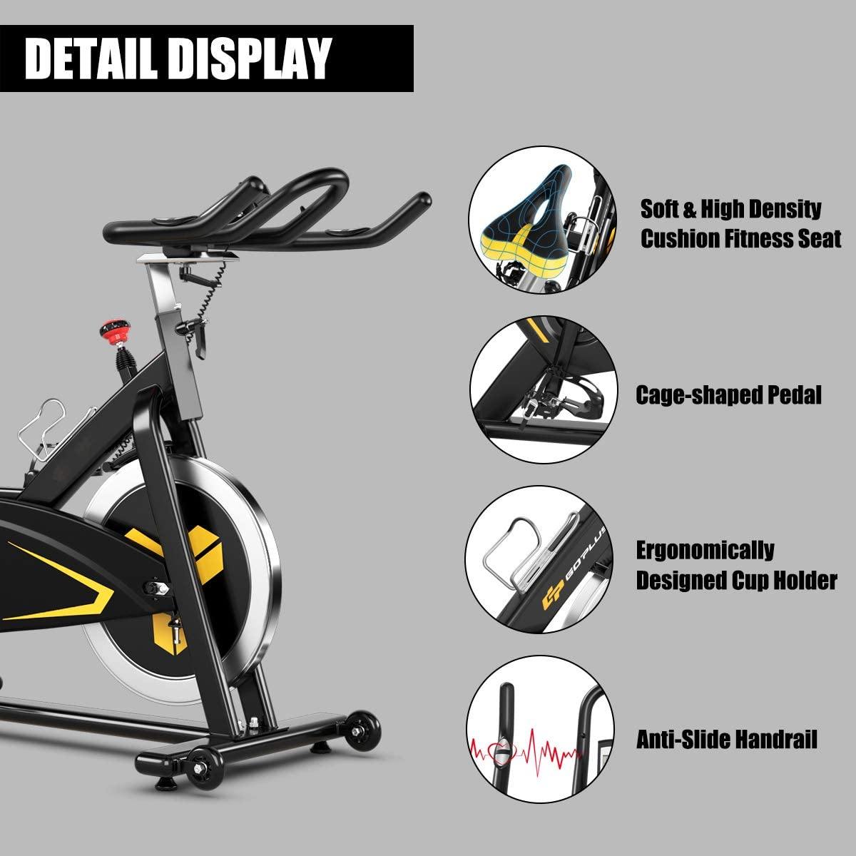 GYMAX Indoor Stationary Bike, 30LBS Flywheel Magnetic Cycling Bike with LCD Monitor - JOY2ESpree