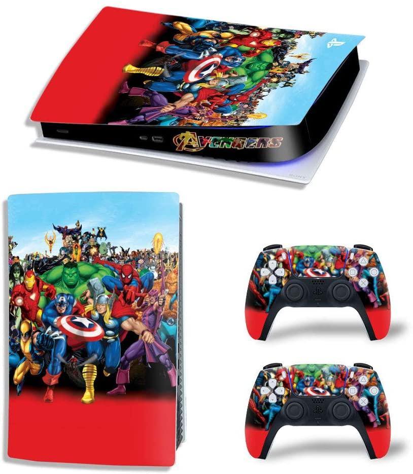Mmoptop PS5 Skin for Playstation 5 Disc Version Console and Controller Vinyl Cover Skins Wrap - Black Pan-Ther - JOY2ESpree