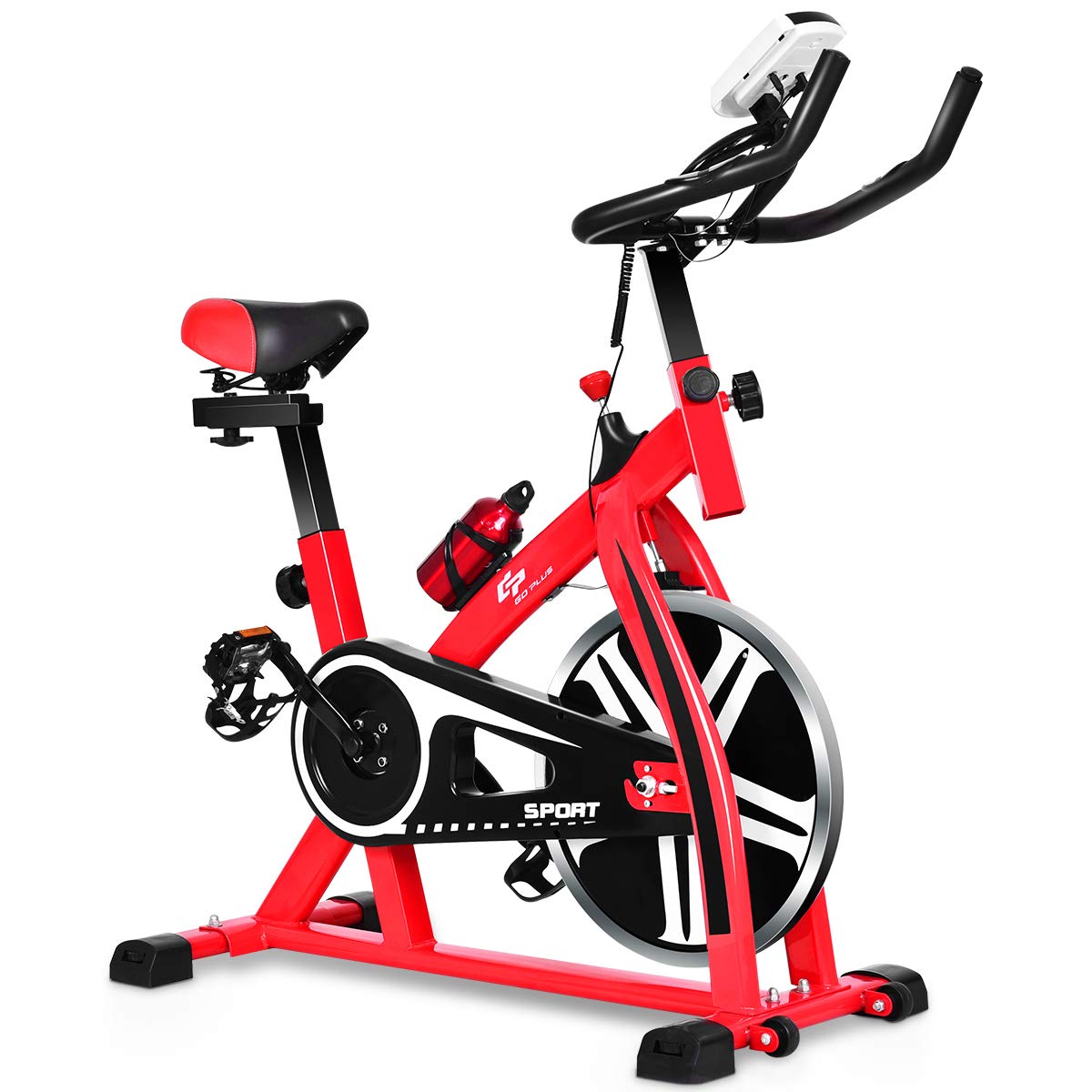 Goplus Indoor Cycling Bike, Stationary Bicycle Exercise Bike with Flywheel, LCD Display - JOY2ESpree