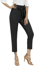 
                        
                          Load image into Gallery viewer, Freeprance Women's Pants Casual Trouser Paper Bag Pants Elastic Waist Slim Pockets
                        
                      