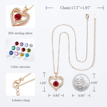 
                        
                          Cargar imagen en el visor de la galería, CDE Forever Love Heart Women Necklace 925 Sterling Silver Rose Gold Plated Birthstone Pendant Necklaces for Women - JOY2ESpree
                        
                      